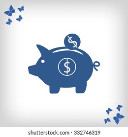 piggy banc vector icon