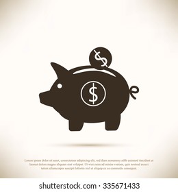 piggy banc vector icon
