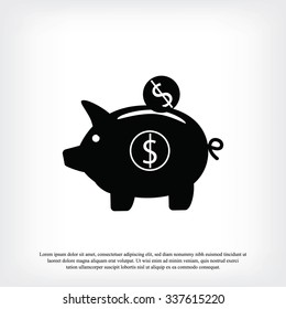 piggy banc vector icon