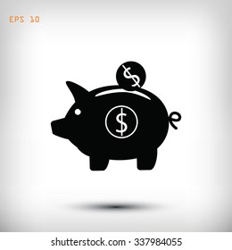 piggy banc vector icon