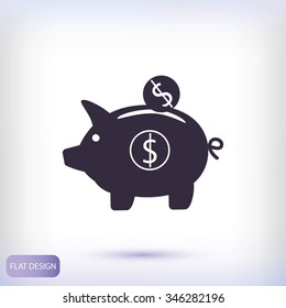 piggy banc vector icon