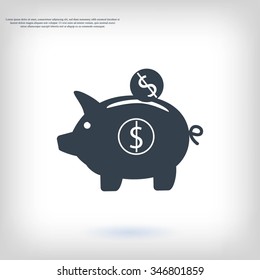 piggy banc vector icon