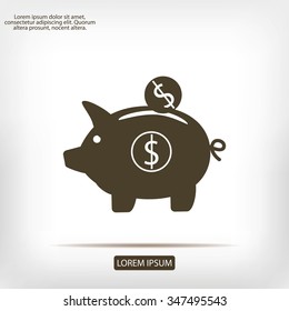 piggy banc vector icon