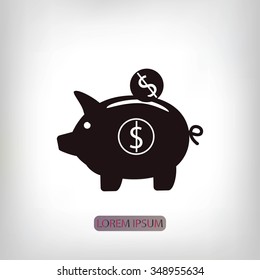 piggy banc vector icon
