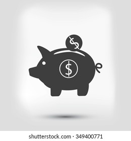 piggy banc vector icon