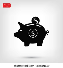 piggy banc vector icon