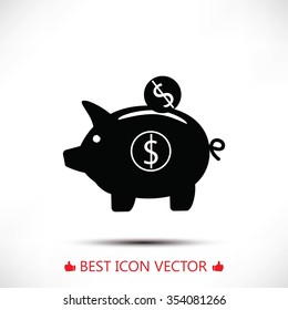 piggy banc vector icon