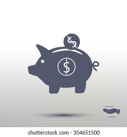 piggy banc vector icon