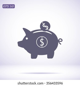 piggy banc vector icon