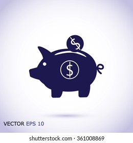 piggy banc vector icon