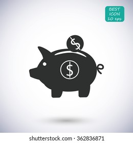 piggy banc vector icon