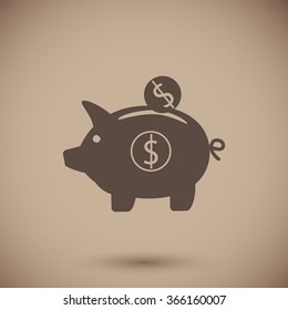 piggy banc vector icon