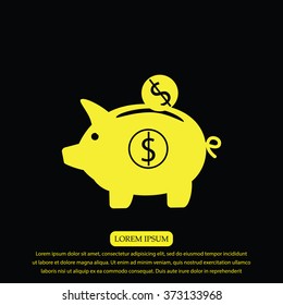 piggy banc vector icon