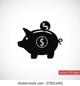 piggy banc vector icon
