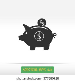 piggy banc vector icon