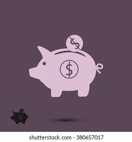 piggy banc vector icon