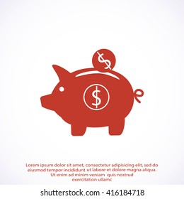 piggy banc vector icon