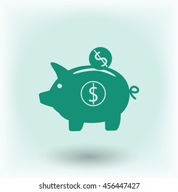 piggy banc vector icon