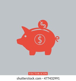 piggy banc vector icon, vector best flat icon EPS