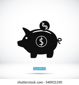 piggy banc vector icon, vector best flat icon EPS