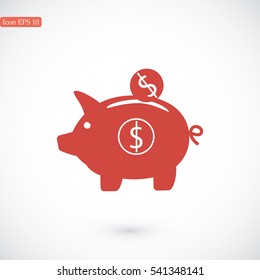 piggy banc vector icon, vector best flat icon EPS

