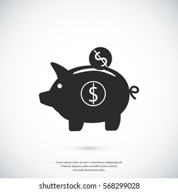 piggy banc vector icon, vector best flat icon EPS