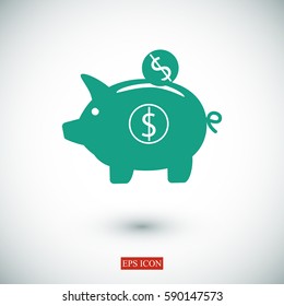 piggy banc vector icon, vector best flat icon EPS