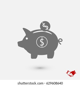 piggy banc vector icon, vector best flat icon EPS
