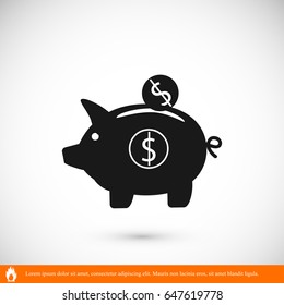 piggy banc vector icon, vector best flat icon EPS