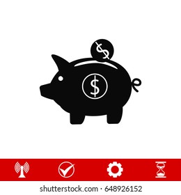 piggy banc vector icon, vector best flat icon EPS
