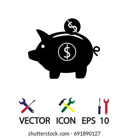 piggy banc vector icon, vector best flat icon EPS