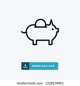 Piggy bank black friday vector icon