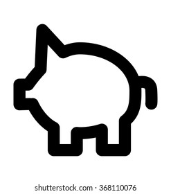 Piggy Bank Bold Line Vector Icon