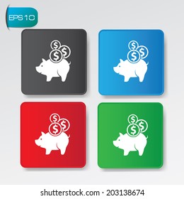 Piggy bank buttons,vector