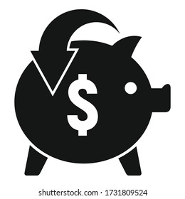 Piggy bank cash back icon. Simple illustration of piggy bank cash back vector icon for web design isolated on white background