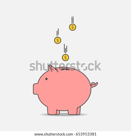 Piggy Bank Coin Money Box Pig Stock Vector Royalty Free 653953381 - piggy bank with coin money box in pig form concept of saving money vector illustration vector