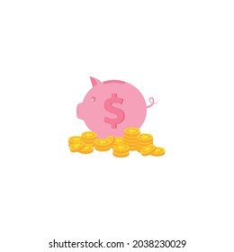 piggy bank, piggy bank, coin save, coin collecting, investment icon, piggy bank icon, concept of banking or financial business administration.vector illustration