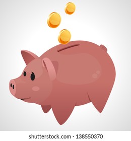 piggy bank and coins