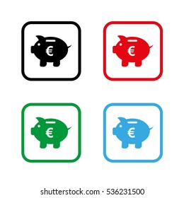 Piggy bank  - color vector icon