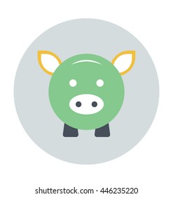 Piggy Bank Colored Vector Icon
