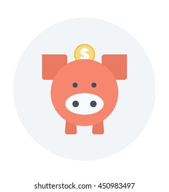 Piggy Bank Colored Vector Icon