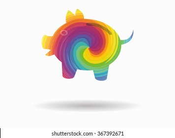 piggy bank colorful icon