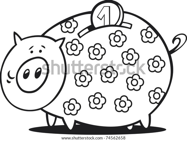 Piggy Bank Coloring Book Royalty Free Stock Image