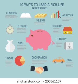 piggy bank concept saving infographics