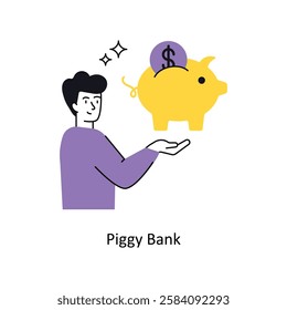 Piggy Bank Concept vector illustration.  isolated on white Background.