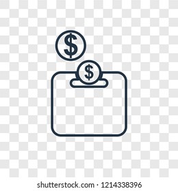 Piggy bank concept vector linear icon isolated on transparent background, Piggy bank concept transparency concept in outline style