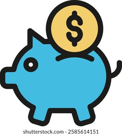 A piggy bank is a container used to save money, often shaped like a pig. It encourages saving by providing a simple, fun way to collect coins and bills.