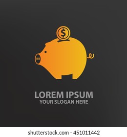 Piggy bank design,logo template,clean vector