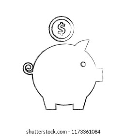 piggy bank dollar coin money cash