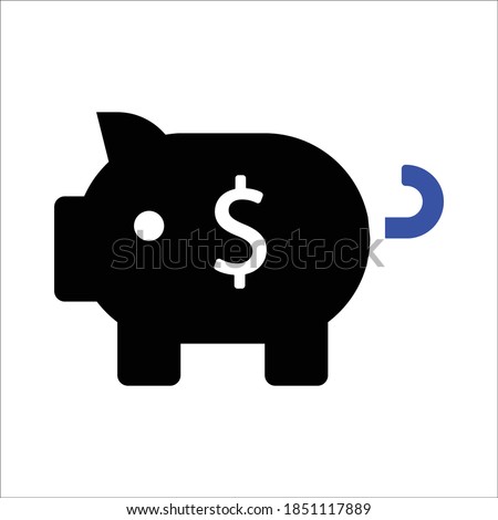 Piggy Bank Dollar Vector Icon